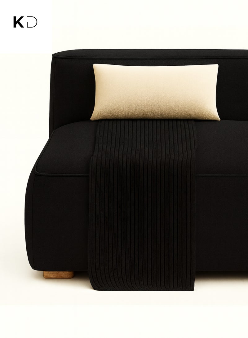 KustomDeco Salona Modern Black L-Shaped Modular Corner Sofa with Chaise – Contemporary Design, Premium Upholstery Customizable Design & Plush Cushions for Living Room Furniture - Image 5