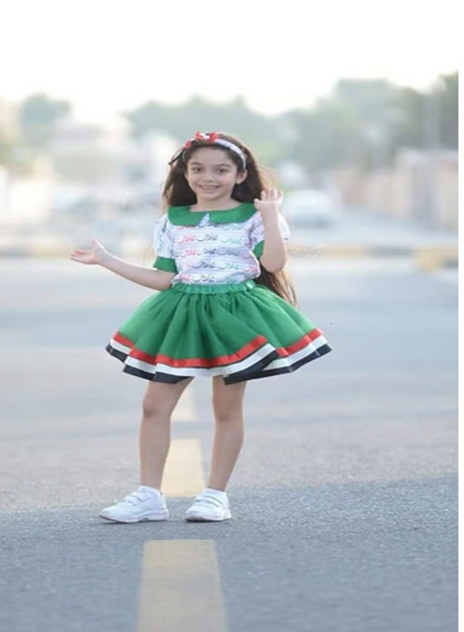 Lamora Al Emarat Printing UAE National Day Flag Top and Skirt 