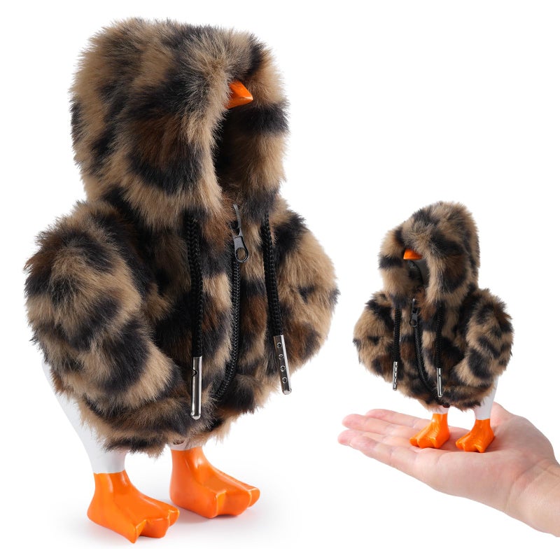 linastu 7inch Desk Goose Outfits Mini Desktop Goose Clothes Desk Goose Accessories Set for Magnetic Gooses Statue Leopard - Image 3