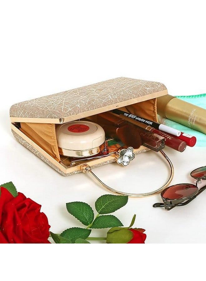 Zaib Bridal Partyware Clutch for Women - Elegant Evening Purse, Wedding Accessories, Satin Shoulder Bag for Brides, Bridesmaids, Formal Occasions, Prom, and Cocktail Parties (Golden - 50 No) - Image 5