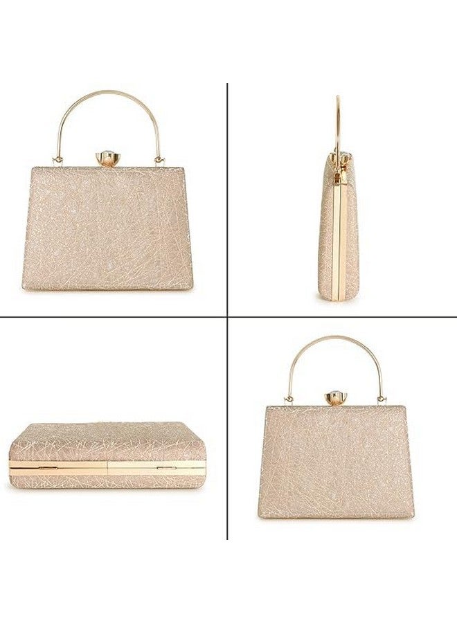 Zaib Bridal Partyware Clutch for Women - Elegant Evening Purse, Wedding Accessories, Satin Shoulder Bag for Brides, Bridesmaids, Formal Occasions, Prom, and Cocktail Parties (Golden - 50 No) - Image 3