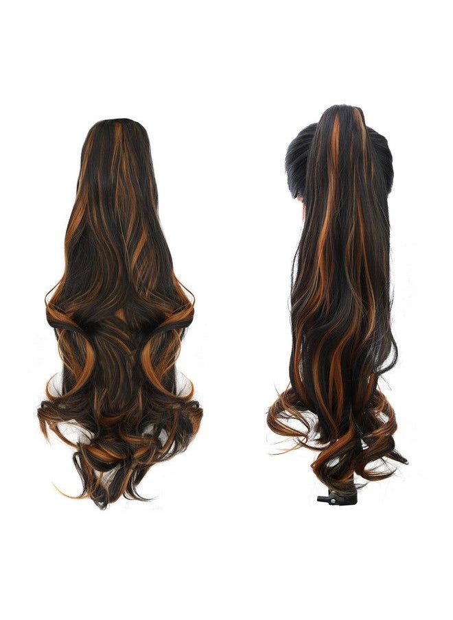 Paradise - Curly Clutcher Ponytail Hair Extensions For Women And Girls Golden Highlight - Image 1