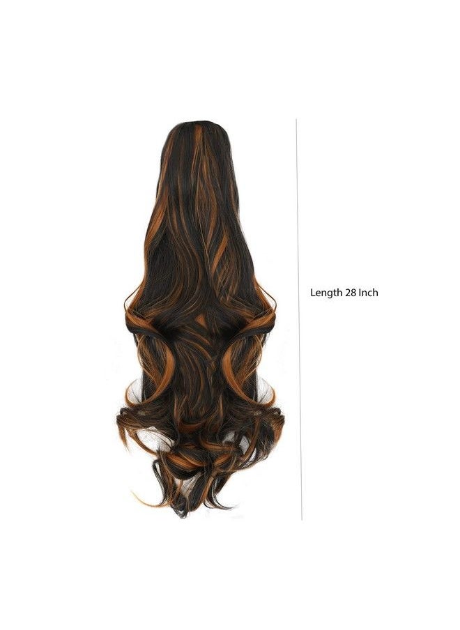 Paradise - Curly Clutcher Ponytail Hair Extensions For Women And Girls Golden Highlight - Image 1