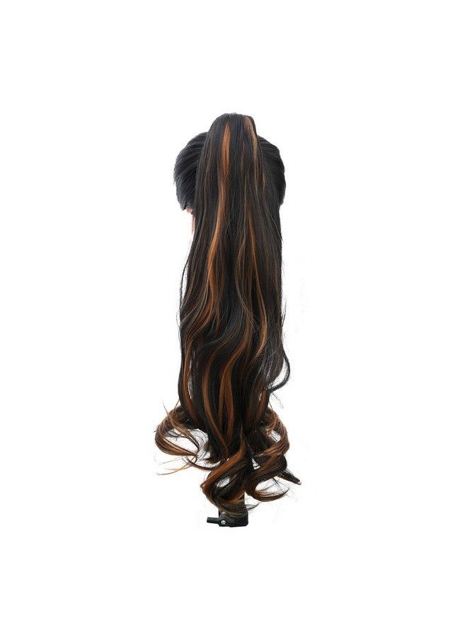 Paradise - Curly Clutcher Ponytail Hair Extensions For Women And Girls Golden Highlight - Image 1
