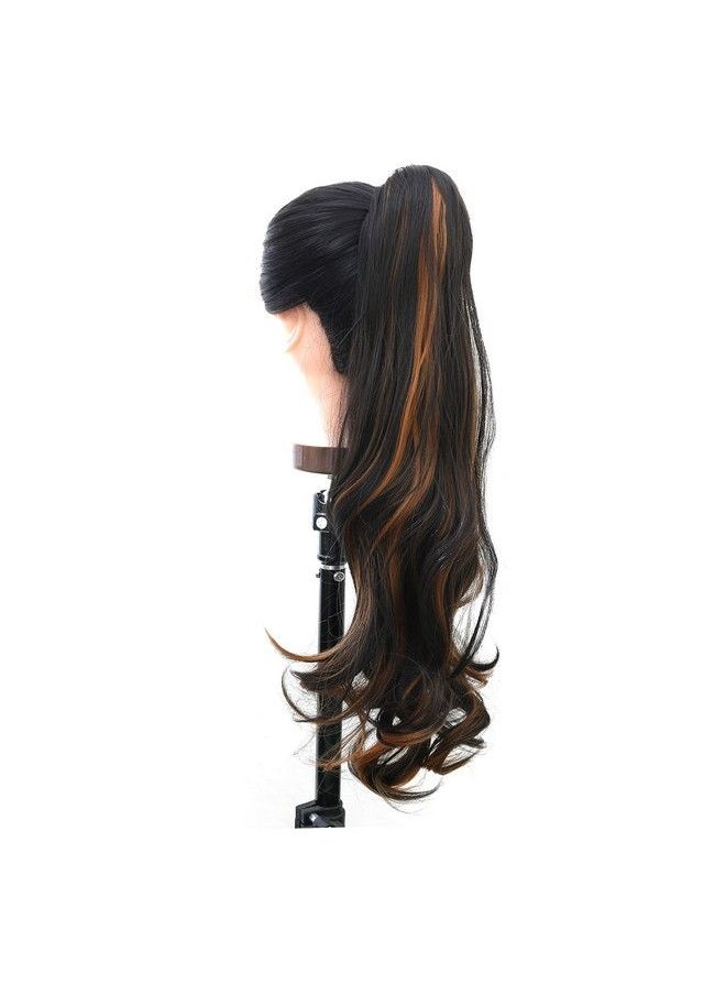 Paradise - Curly Clutcher Ponytail Hair Extensions For Women And Girls Golden Highlight - Image 1