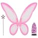 Funcredible Pink Costume Wings Star Wand Glitter Adult Festival Halloween Cosplay Accessory Set - Image 3
