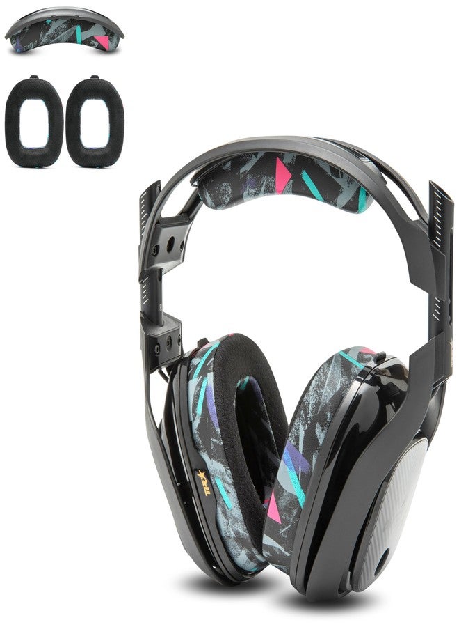 WC Mod Kit A40 - Earmuffs with cooling gel and replaceable headband compatible with Astro A40 Gen 4 and A40 TR by Wicked Cushions | Greater comfort, cooling and durability | 90's Black - Image 1
