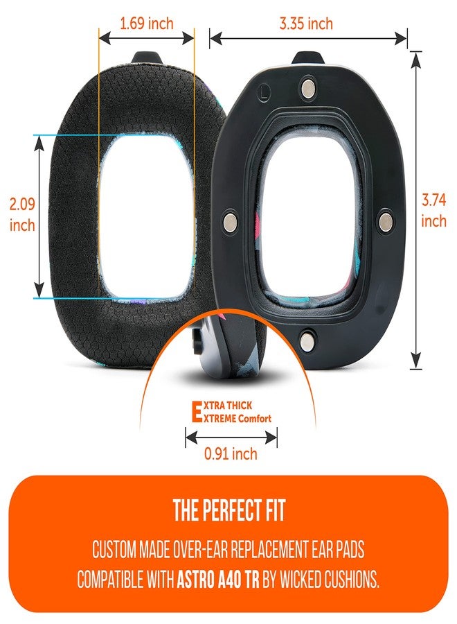 WC Mod Kit A40 - Earmuffs with cooling gel and replaceable headband compatible with Astro A40 Gen 4 and A40 TR by Wicked Cushions | Greater comfort, cooling and durability | 90's Black - Image 5