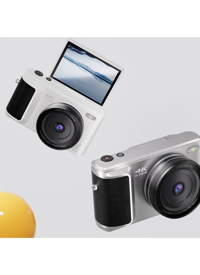 Generic M3 HD 4K Beauty Camera Flip Screen Micro Single Digital Camera Voice Remote Control HD Anti-shake Digital-Body Color:64gb Memory Card  - Image 4