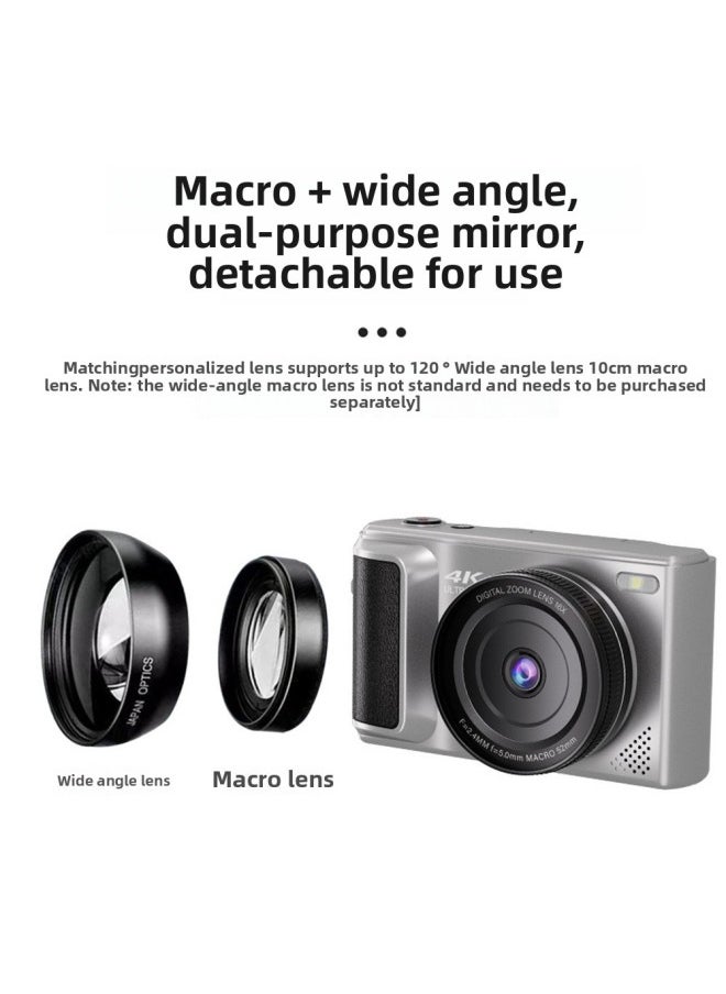 Generic M3 HD 4K Beauty Camera Flip Screen Micro Single Digital Camera Voice Remote Control HD Anti-shake Digital-Body Color:64gb Memory Card  - Image 2