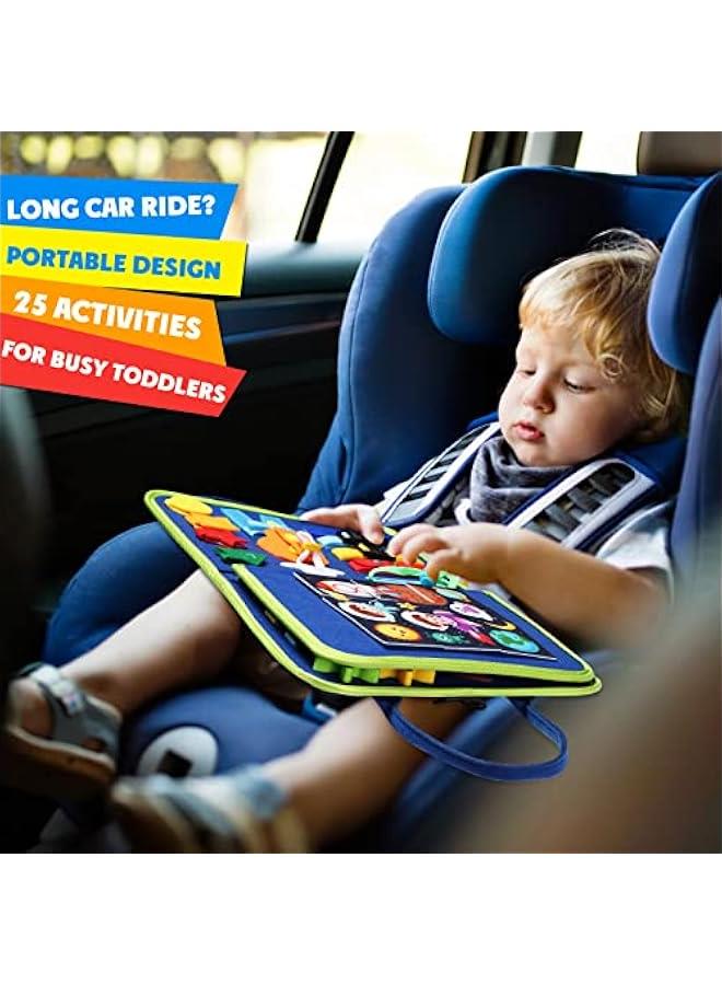 Busy Board Montessori Toy for 1 2 3 4 Year Old Toddlers - Educational Activity Developing Sensory Board for Fine Basic Dress Motor Skills - Travel Toys for Plane Car, Gift for Boys Girls  - Image 5