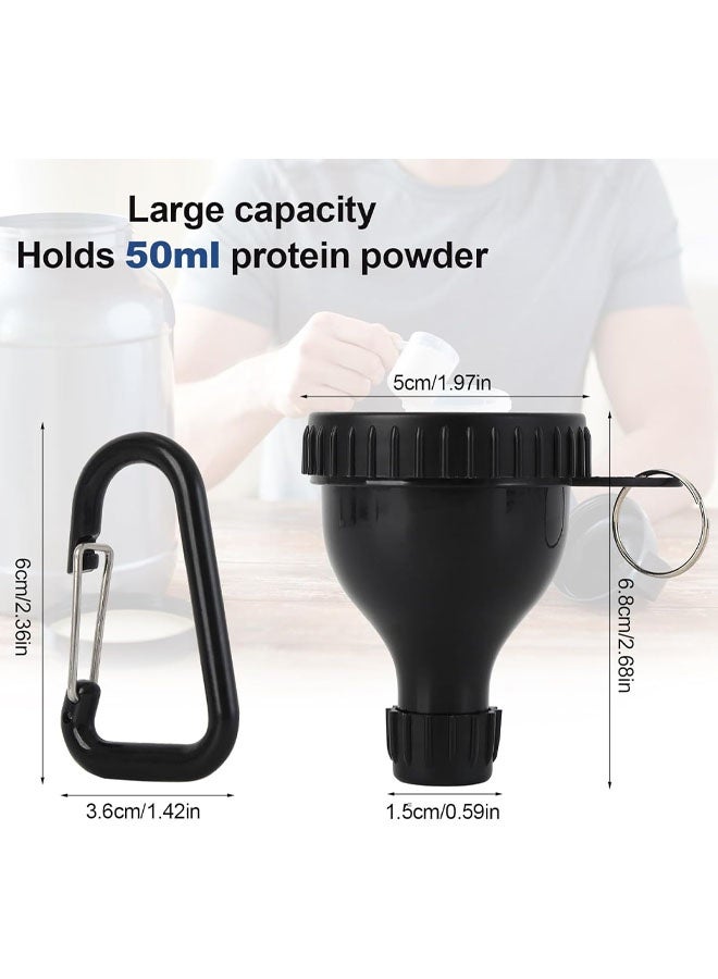 2 PCS Protein Powder Container, Portable Protein Powder Travel Container, Protein Powder Funnel, Water Bottle Funnels For Powder Mixes, Pre Workout/Gym Supplement Funnel Keychain - Image 2