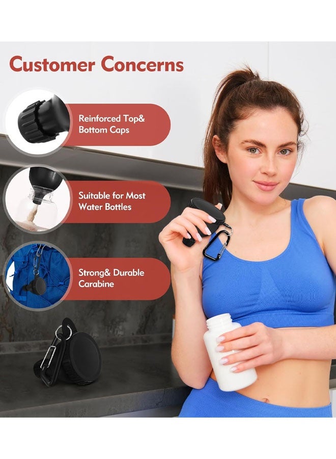 2 PCS Protein Powder Container, Portable Protein Powder Travel Container, Protein Powder Funnel, Water Bottle Funnels For Powder Mixes, Pre Workout/Gym Supplement Funnel Keychain - Image 5