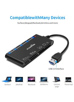 Rocketek Rocketek Card Reader USB 3.0/Type-C , 7 in 1 Memory Card Reader, USB 3.0 (5Gbps) High Speed CF/SD/TF/XD/MS/Micro SD Card Solt All in one Card Reader for Windows XP/Vista/Mac OS/Linux,etc  - Image 5