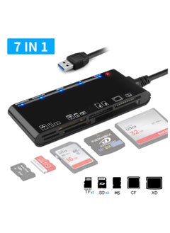 Rocketek Rocketek Card Reader USB 3.0/Type-C , 7 in 1 Memory Card Reader, USB 3.0 (5Gbps) High Speed CF/SD/TF/XD/MS/Micro SD Card Solt All in one Card Reader for Windows XP/Vista/Mac OS/Linux,etc  - Image 4