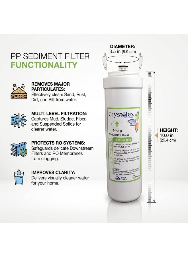 Crystolex (3 SETS Pre Filters) Crystolex 10” Bayonet Pre Filter Set for Crystal Pro & Deluxe Nova RO Water Purifiers | PP + GAC + CTO Cartridge Filters | Hygienic Easy Replace 9 Packs - Image 4