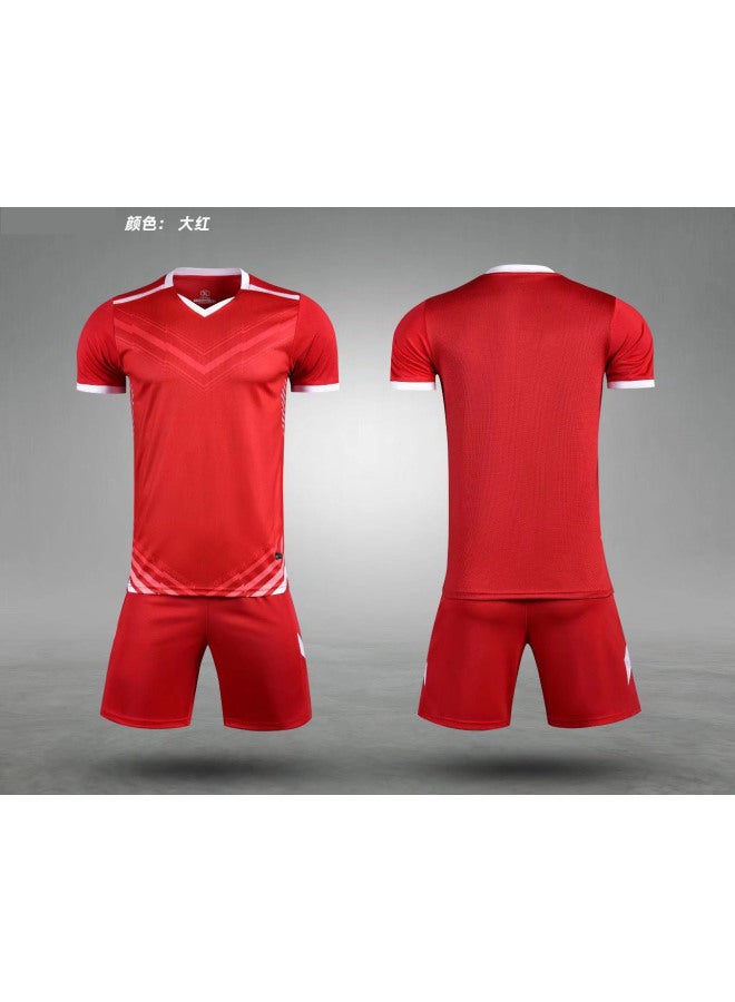 Red New Training Football Uniform Custom Suit Printed Breathable Football Uniform College Team Game Team Uniform Customization
