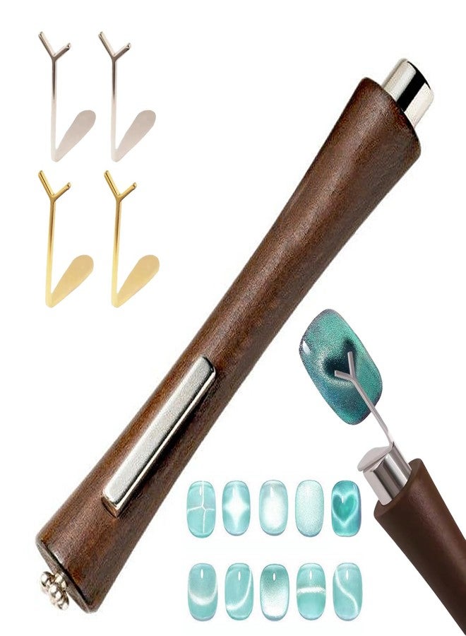 SILPECWEE 3 in 1 Cat Eye Magnet for Nails, 4pcs Y-shape Guide for Rapid Forming Heart Cat Eye Magnetic Gel Nail Polish Magnet Heart Nail Magnets Tools for DIY Studio & Salon - Image 1