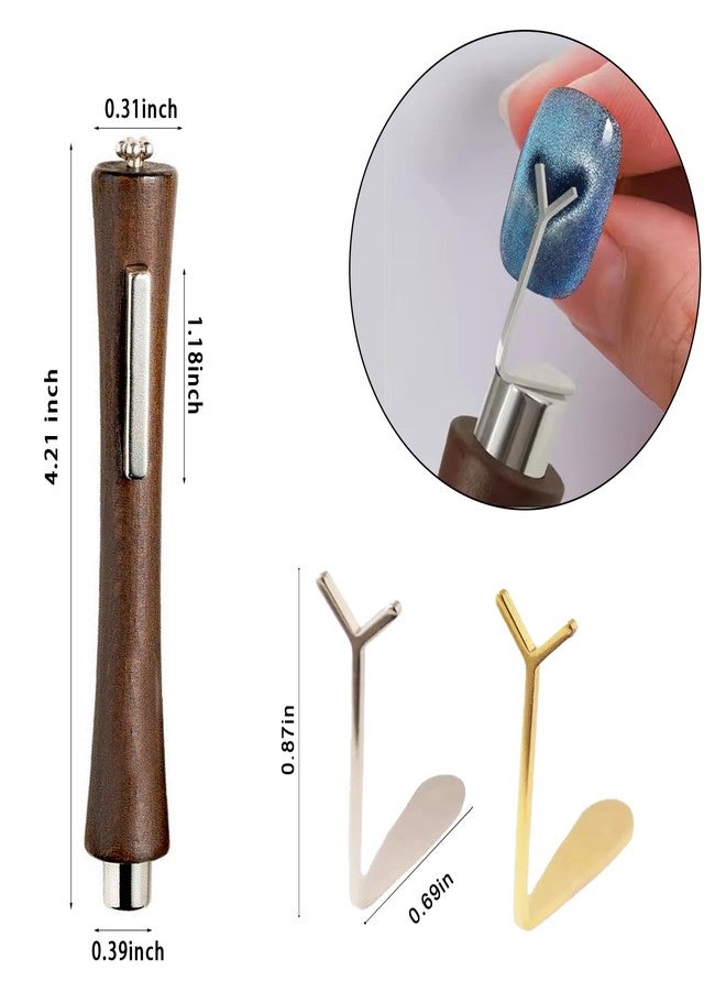 SILPECWEE 3 in 1 Cat Eye Magnet for Nails, 4pcs Y-shape Guide for Rapid Forming Heart Cat Eye Magnetic Gel Nail Polish Magnet Heart Nail Magnets Tools for DIY Studio & Salon - Image 2