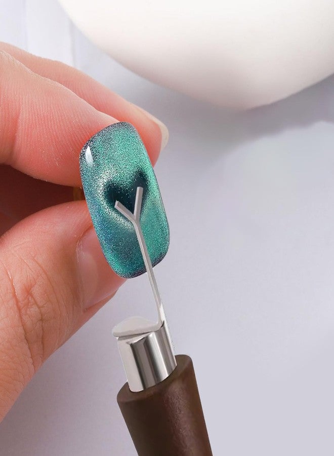 SILPECWEE 3 in 1 Cat Eye Magnet for Nails, 4pcs Y-shape Guide for Rapid Forming Heart Cat Eye Magnetic Gel Nail Polish Magnet Heart Nail Magnets Tools for DIY Studio & Salon - Image 4