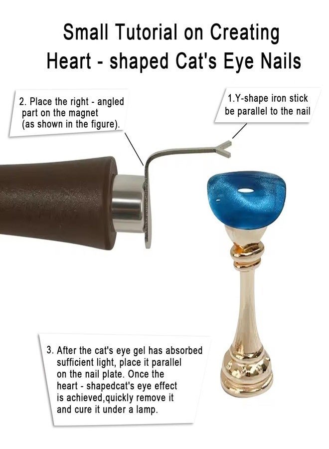SILPECWEE 3 in 1 Cat Eye Magnet for Nails, 4pcs Y-shape Guide for Rapid Forming Heart Cat Eye Magnetic Gel Nail Polish Magnet Heart Nail Magnets Tools for DIY Studio & Salon - Image 3
