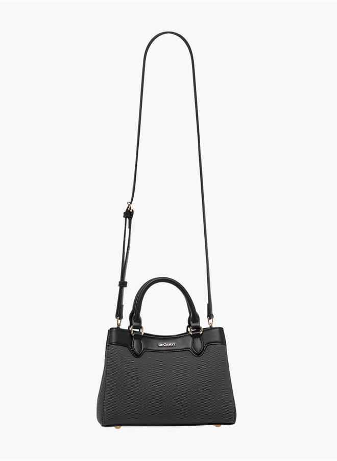 Le Confort - Women Panelled Tote Bag with Detachable Strap and Button Closure - Image 1