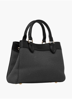 Le Confort Women Panelled Tote Bag with Detachable Strap and Button Closure  - Image 3
