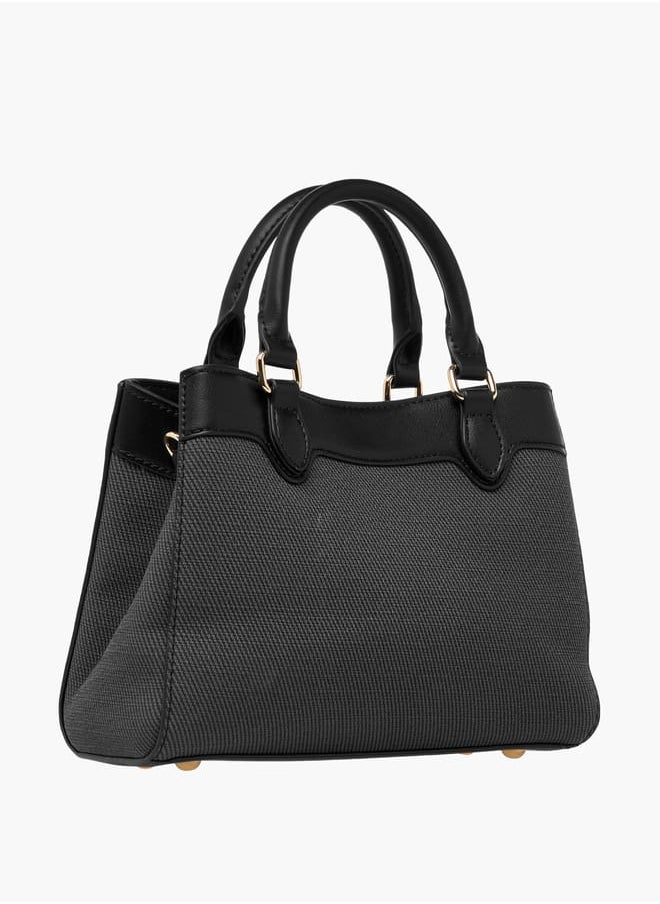 Le Confort - Women Panelled Tote Bag with Detachable Strap and Button Closure - Image 1