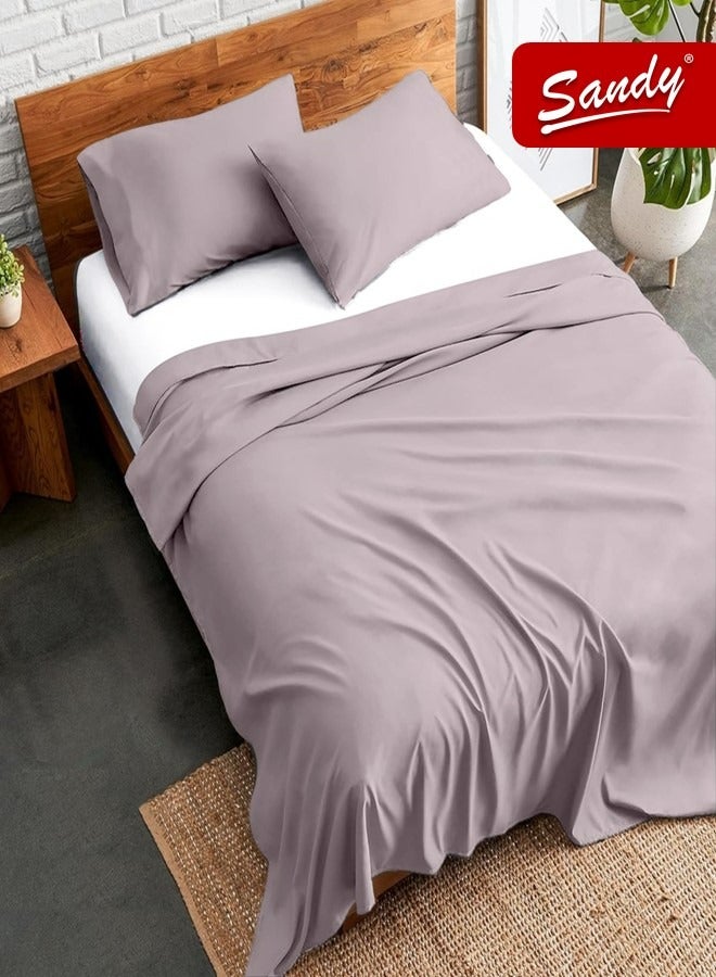 ساندي طقم شرشف سرير ساندي فاخر بجودة الفنادق مع أغطية وسادة، طقم من 3 قطع، شديد النعومة وجيد التهوية وبارد, مقاس دبل مفرد ونص 243 × 205 سم, رصاصي - Image 1