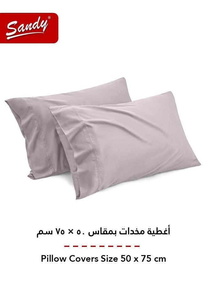 Sandy Sandy Premium Hotel Quality Flat Sheet and Pillow Cases, Bed Sheet 3 Pieces Set, Soft & Breathable and Cooling, Full Size 243 x 205 cm, Light Grey  - Image 4