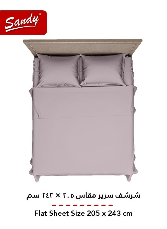 Sandy Sandy Premium Hotel Quality Flat Sheet and Pillow Cases, Bed Sheet 3 Pieces Set, Soft & Breathable and Cooling, Full Size 243 x 205 cm, Light Grey  - Image 3
