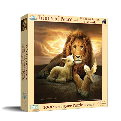 SUNSOUT INC Trinity of Peace 1000 pc Jigsaw Puzzle by Artist William Clayton Hallmark Finished Size 26 x 26 Animals MPN 66026 - Image 5