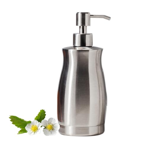 ZEBEYIMA Brushed Stainless Steel Countertop Soap Dispenser Rust and Leak Resistant Hand Soap Pump with Funnel for Kitchen Countertops and Bathroom Dispensers 135 oz400 ml - Image 1