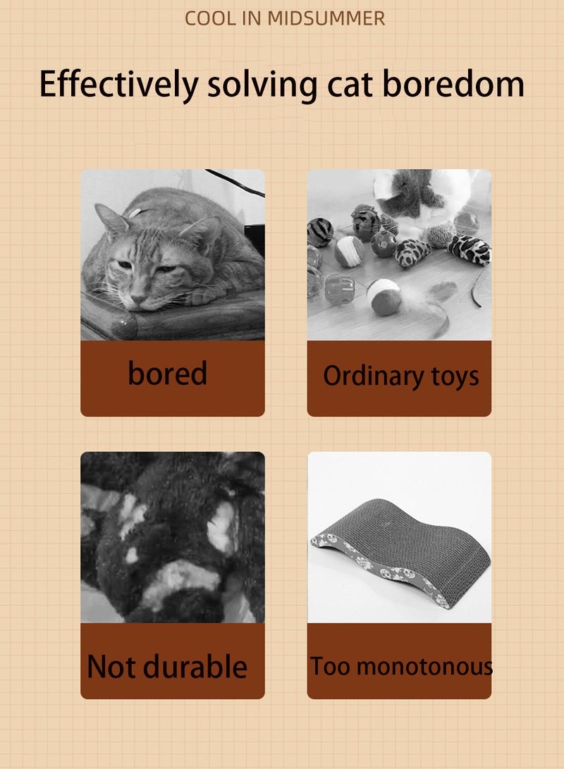 كيدل لوح خدش للقطط من الورق المقوى المموج، لوح خدش لعش القطط متعدد الوظائف، الكل في واحد، مخالب وأسنان للتجليخ، كرسي حلوى للقطط، ألعاب ذاتية مرحبا - Image 4