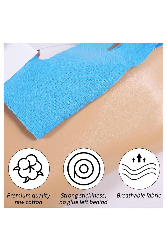 10pcs Precut Tape for Knees, Breathable Elastic Athletic Muscle Tape Strips Flexible, Waterproof Sport Knee Support Patch Stickers for Knee Pain Stability - Image 3