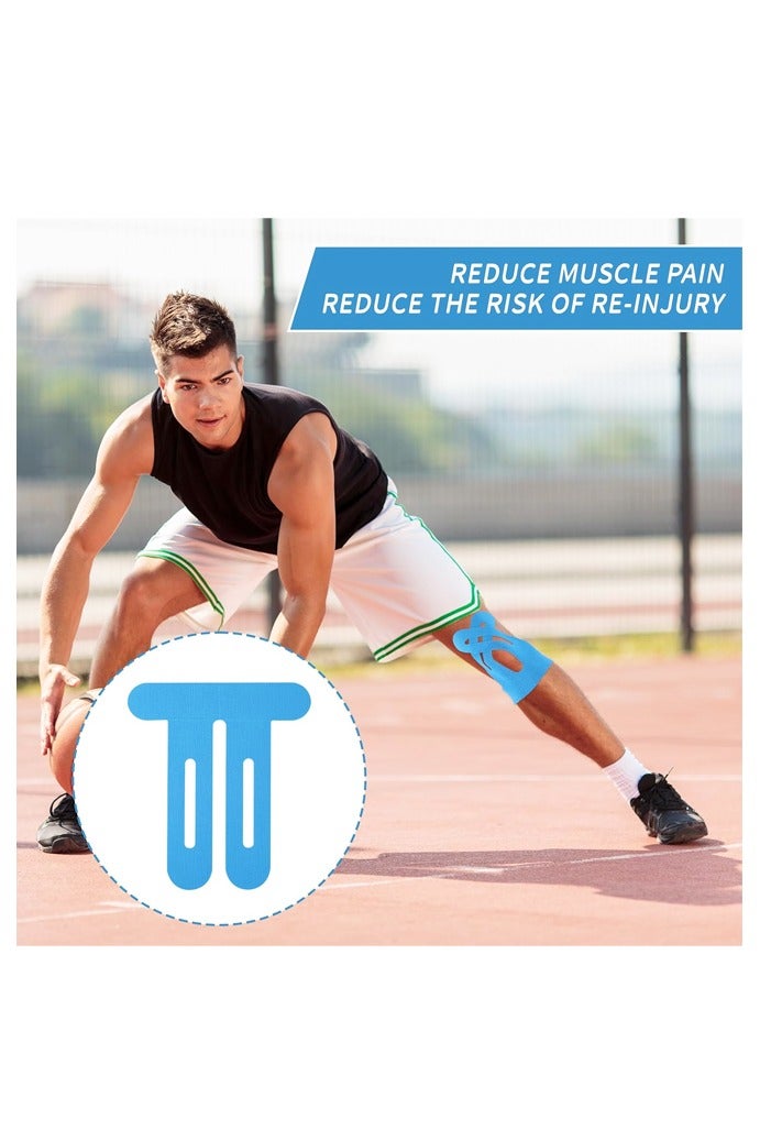 10pcs Precut Tape for Knees, Breathable Elastic Athletic Muscle Tape Strips Flexible, Waterproof Sport Knee Support Patch Stickers for Knee Pain Stability - Image 5