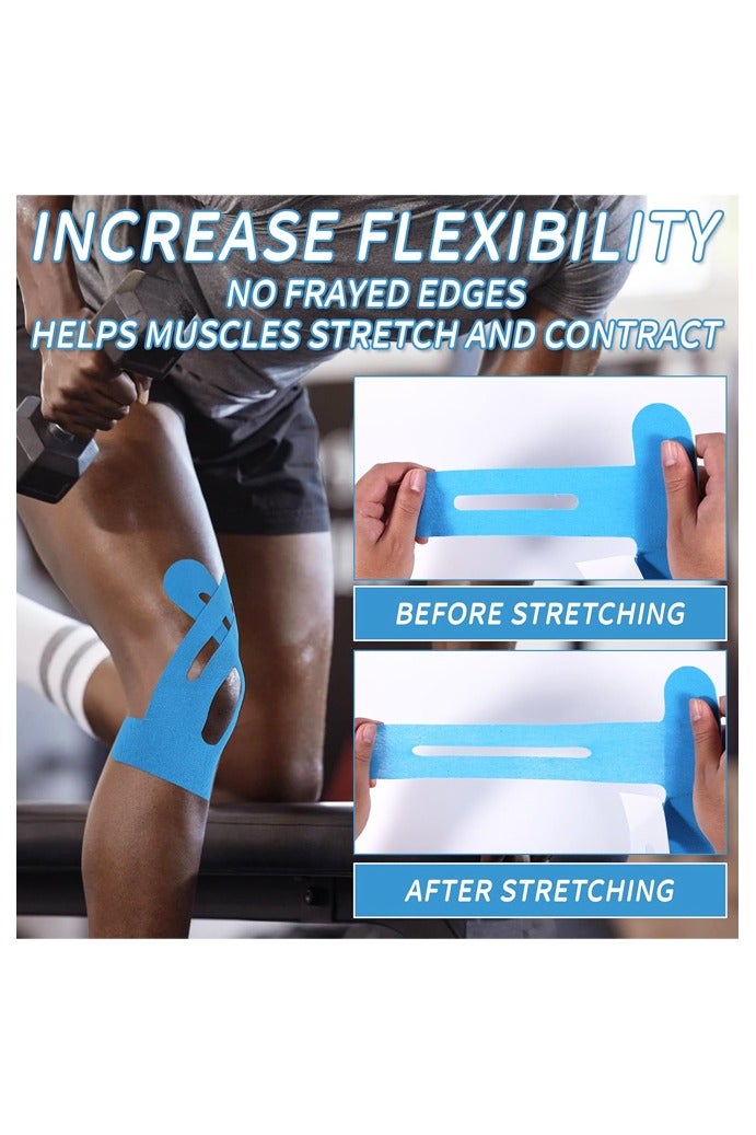 10pcs Precut Tape for Knees, Breathable Elastic Athletic Muscle Tape Strips Flexible, Waterproof Sport Knee Support Patch Stickers for Knee Pain Stability - Image 4