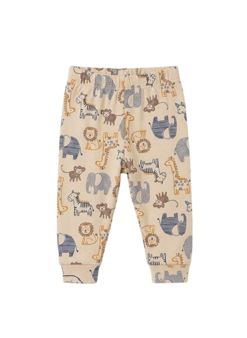 بلوتو باك يحتوي علي 4 قطع بنطلون قطن مطبوع الوان بيبي اولاد - Image 2