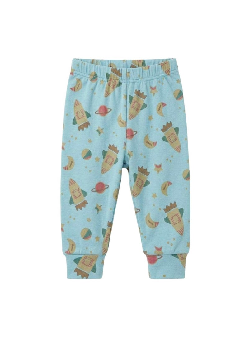 بلوتو باك يحتوي علي 4 قطع بنطلون قطن مطبوع الوان بيبي اولاد - Image 3