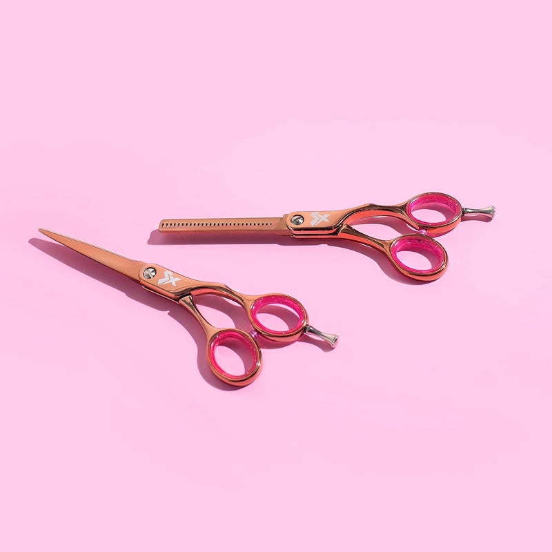 Cricket Shear Xpressions Hey Rosie 30T Professional Hair Cutting Scissors - Barber Scissors, Japanese Stainless Steel, Ideal for Stylists and Home Use, Hey Rosie - Rose Gold - Image 4