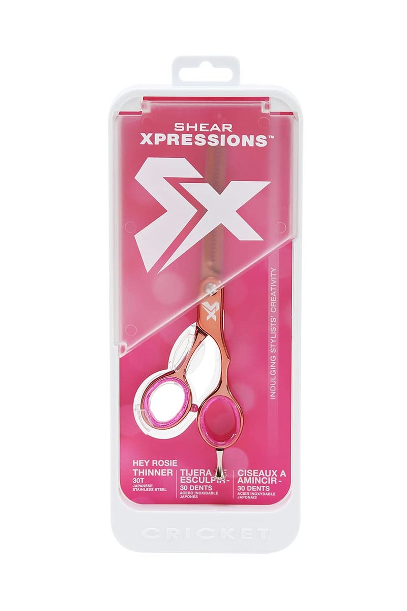Cricket Shear Xpressions Hey Rosie 30T Professional Hair Cutting Scissors - Barber Scissors, Japanese Stainless Steel, Ideal for Stylists and Home Use, Hey Rosie - Rose Gold - Image 2