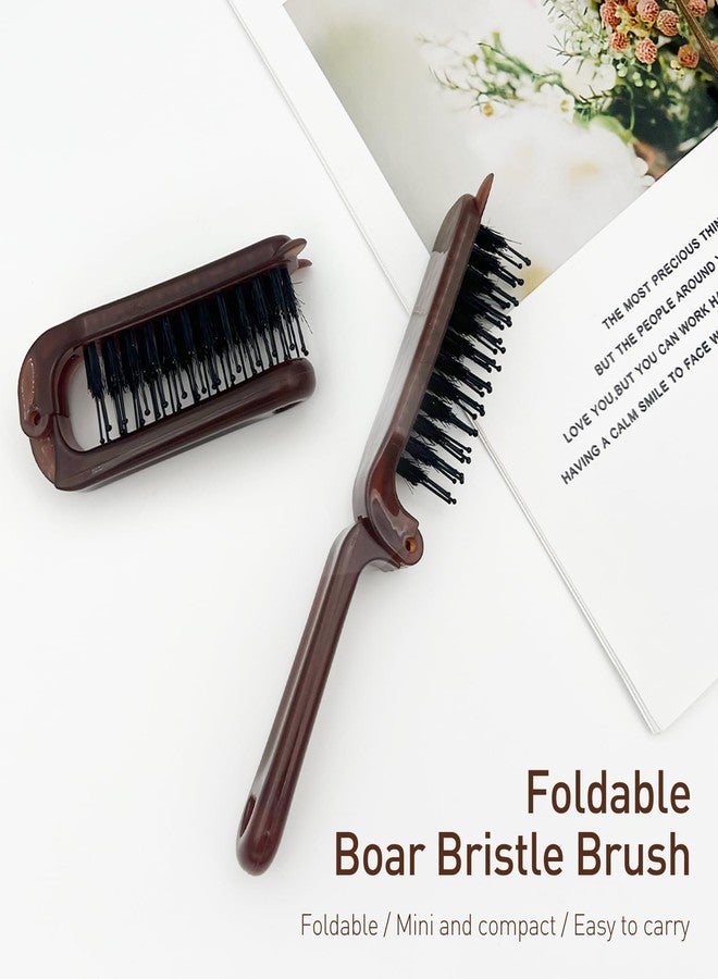 Jaasuee Travel Folding Hair Brush – Portable Pocket-Sized Boar Bristle Brush for All Hair Types, Ideal for Men, Women, and Kids, Enhances Shine, for Wet or Dry Hair - Image 5