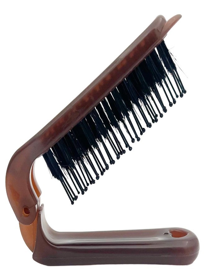 Jaasuee Travel Folding Hair Brush – Portable Pocket-Sized Boar Bristle Brush for All Hair Types, Ideal for Men, Women, and Kids, Enhances Shine, for Wet or Dry Hair - Image 1