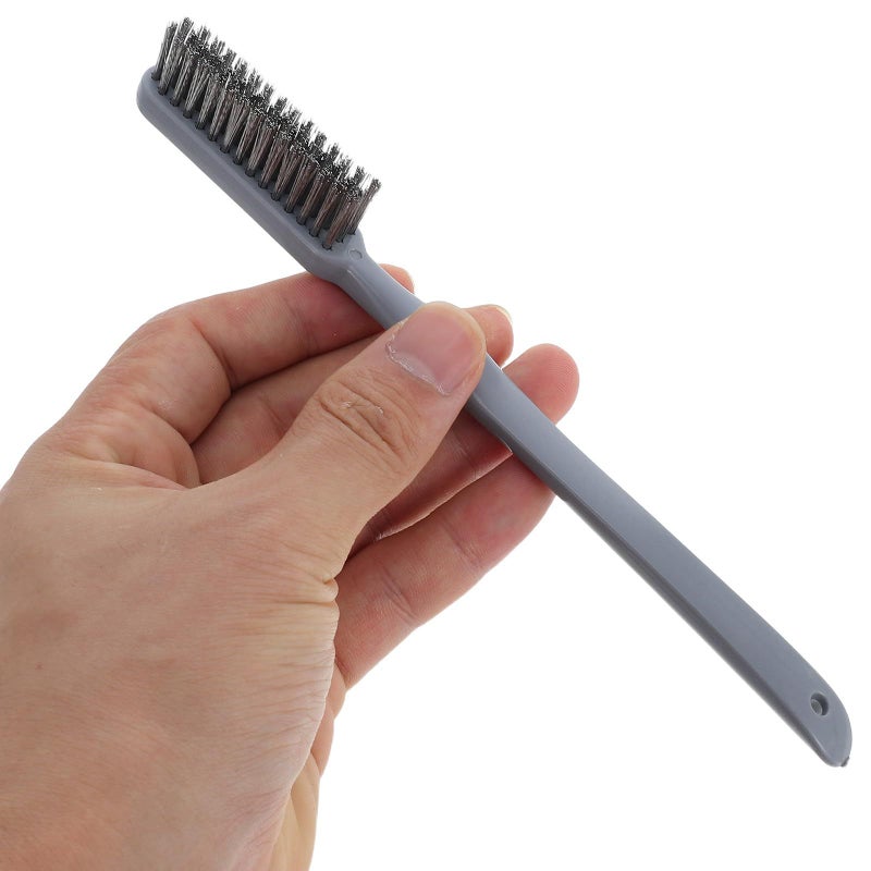 3Pcs Heavy Duty Steel Wire Cleaning Brush Set With Gray Handle for Rust Removal - Image 5