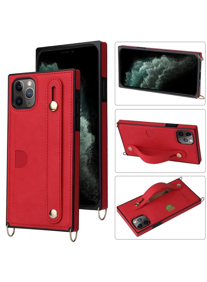 زبون جراب لهاتف iPhone 11 Pro Max مزود بحزام معصم من البولي يوريثان الحراري وغطاء واقٍ مقاوم للصدمات مع حبل كروس وحامل وفتحة للبطاقات - Image 1