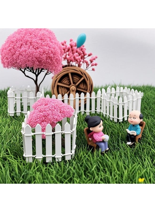 CozyCove Miniature Fairy Garden Fence, Wood & Iron Wire, Brown, Whimsical Cottage Style, 35.4 Inches, Perfect for DIY Flowerpot Decoration & Dollhouse - Image 5