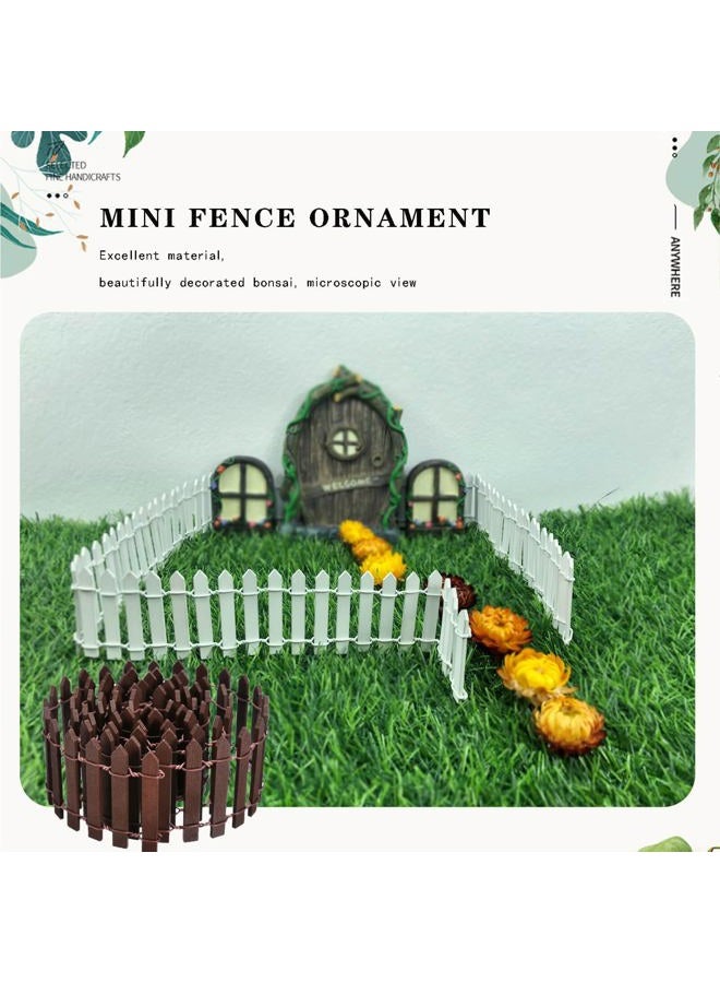 CozyCove Miniature Fairy Garden Fence, Wood & Iron Wire, Brown, Whimsical Cottage Style, 35.4 Inches, Perfect for DIY Flowerpot Decoration & Dollhouse - Image 2