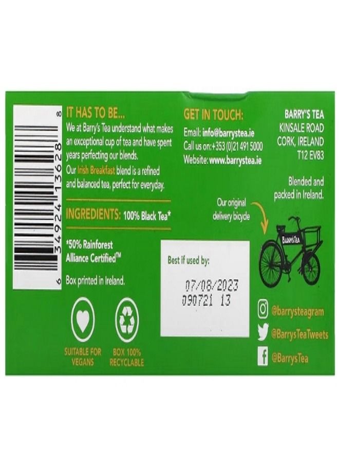 BARRY'S TEA Irish Breakfast Tea 40 Tea Bags 4.40 oz 125 g - Image 2
