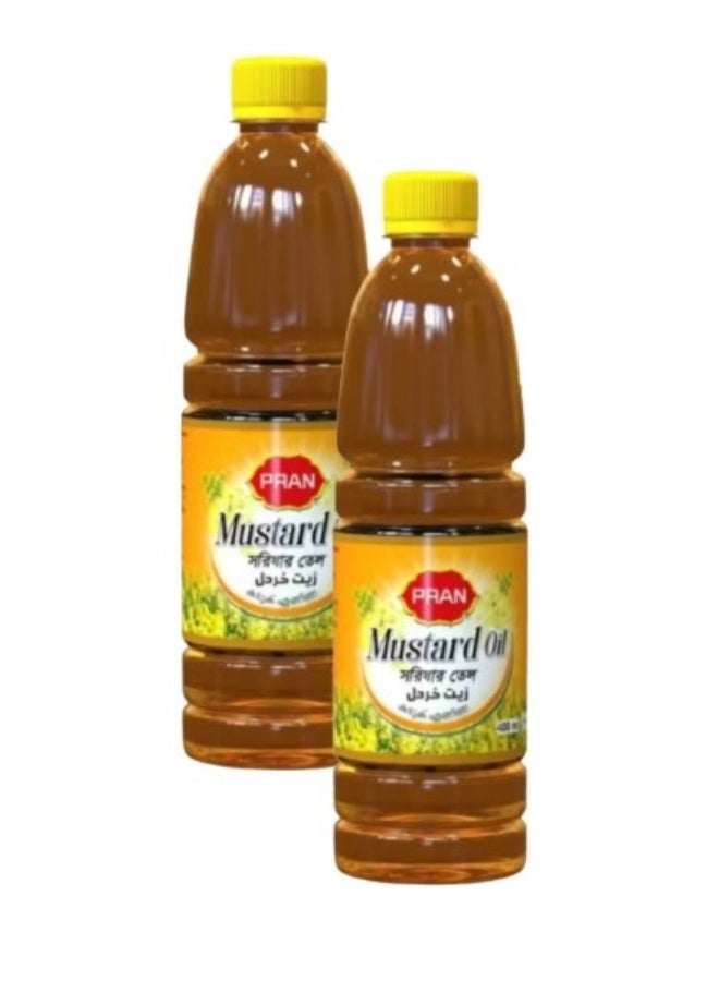 قطعتين من زيت الخردل الطبيعي زجاجة 400 مل