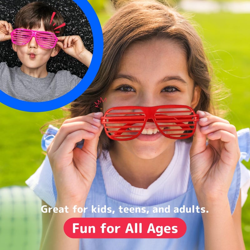 PREXTEX Mega Pack 50 Pairs of Kids Plastic Shutter Shades Glasses Shades Sunglasses Eyewear Party Favors and Party Props Assorted Colors Last Day of School Gifts for Kids - Image 5
